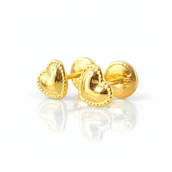 Topos Corazon Bordeado / Oro Amarillo 18K