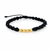 Pulsera Negra Bolas Diamantada 4 und 4mm / Oro Amarillo 18K (A.C)
