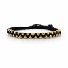 Pulsera Negra 3mm 31 Und Bolas Lisas Oro Amarillo 18K (A.C)