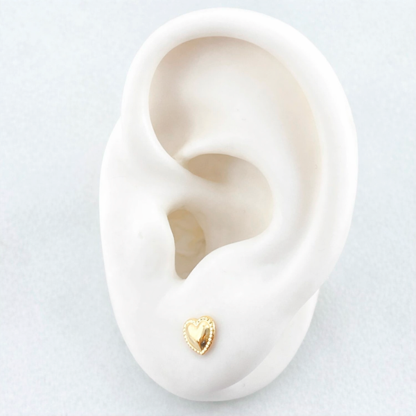 Topos Corazon Bordeado / Oro Amarillo 18K