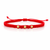 Pulsera Roja 4mm 3 Und Bolas Lisas Neoprenos Oro Amarillo 18K (A.C)