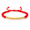 Pulsera Roja Bolas Diamantada 10 und/ Oro Amarillo 18K (A.C) 4mm