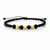 Pulsera Negra Bolas Diamantadas 6mm 3 Und Oro Amarillo 18K (A.C)