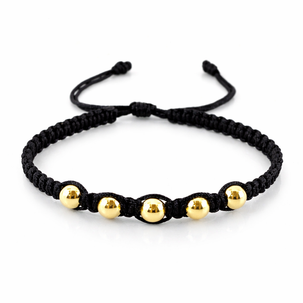 Pulsera Negra Lisas 5 und 6mm / Oro Amarillo 18K (A.C)
